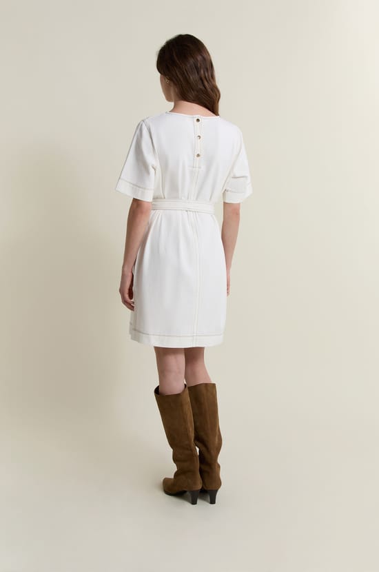 Robe ceintur&eacute;e en coton;${refinementColor}