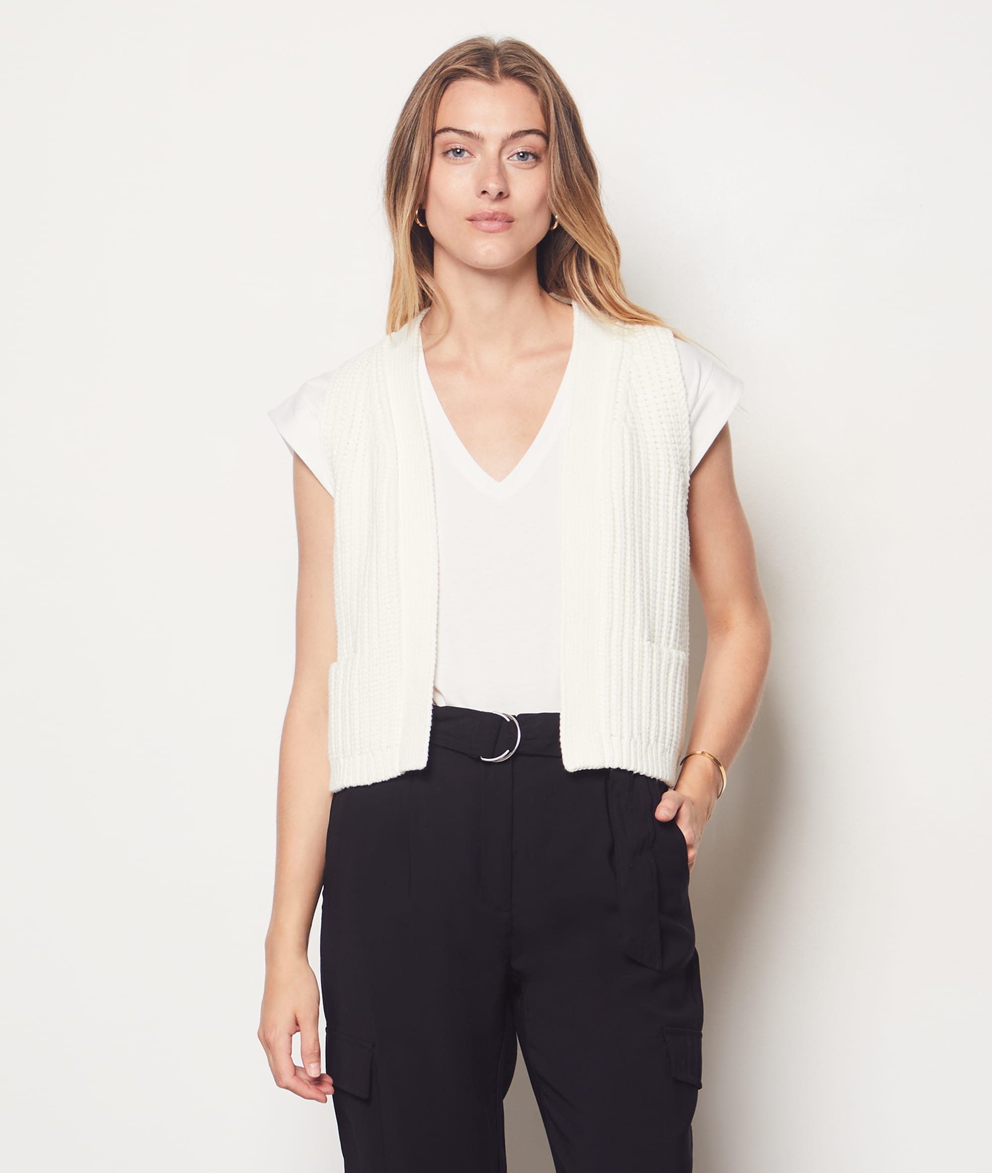 Sleeveless Cardigan - FOFO - ECRU - ETAM