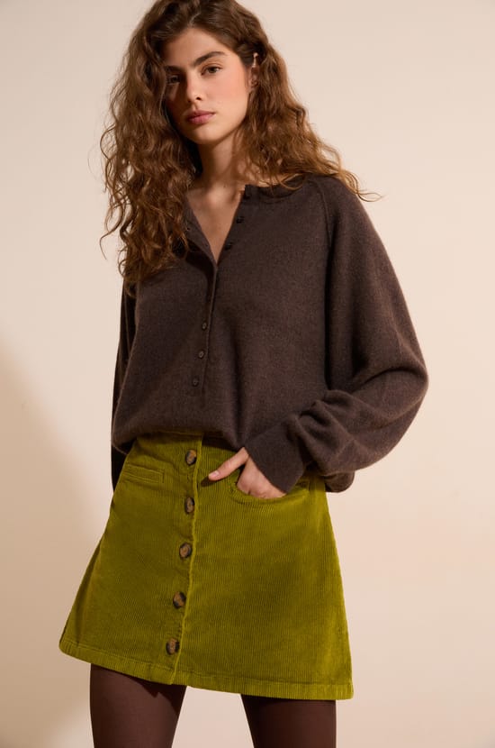 Jupe courte en coton;${refinementColor}