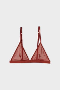 Soutien-gorge triangle sans armature en tulle;${refinementColor}