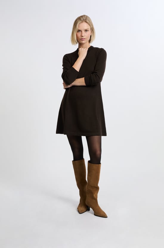 Robe à manches longues avec laine;${refinementColor}
