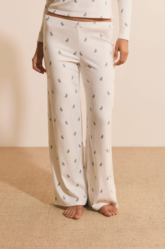 Pantalon de pyjama &agrave; motifs lapins;${refinementColor}
