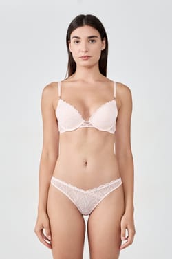 N.2 Bra - The plunge push-up bra in floral embroidery;${refinementColor}