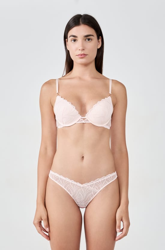 N.2 Bra - The plunge push-up bra in floral embroidery;${refinementColor}