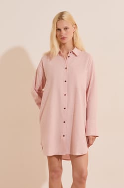 Katoenen nachthemd met ruitjes;${refinementColor}