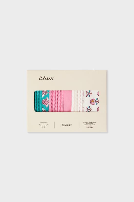 Pack of 3 Cotton Boyshorts;${refinementColor}