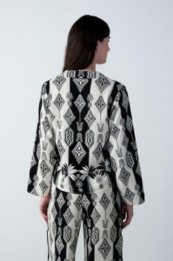 Tie-Front Robe with Patterns;${refinementColor}