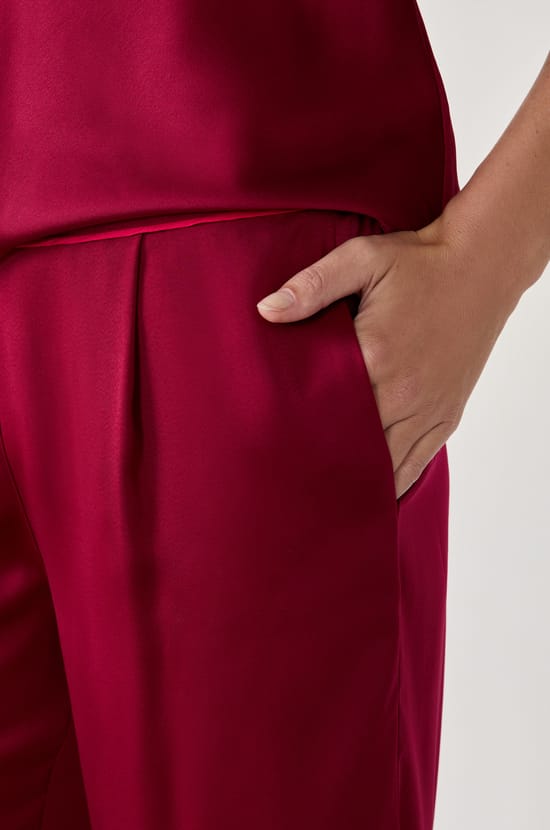 Pantalon de pyjama satiné;${refinementColor}