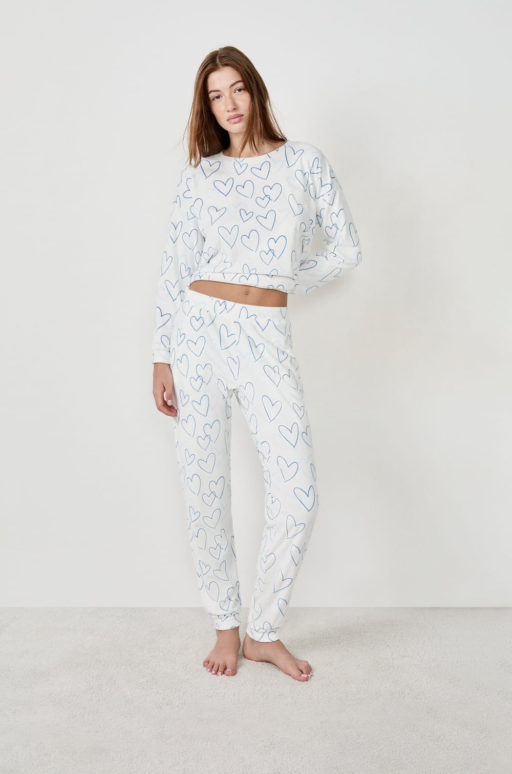 Pantalon de pyjama avec des cœurs;${refinementColor}