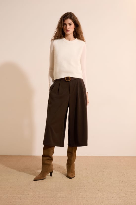 Pull sans manche avec laine;${refinementColor}