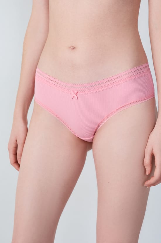 Microfibre Boyshort with Lace Details;${refinementColor}