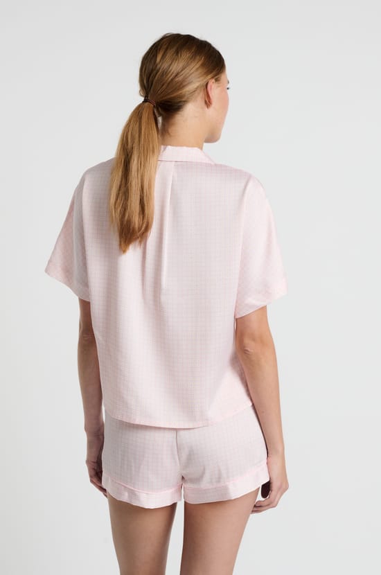 Printed short-sleeved pyjama shirt;${refinementColor}