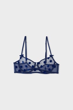Bra No.9 - Balconette in flocked tulle;${refinementColor}