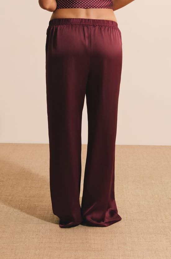 Pantalon de pyjama satin&eacute;;${refinementColor}