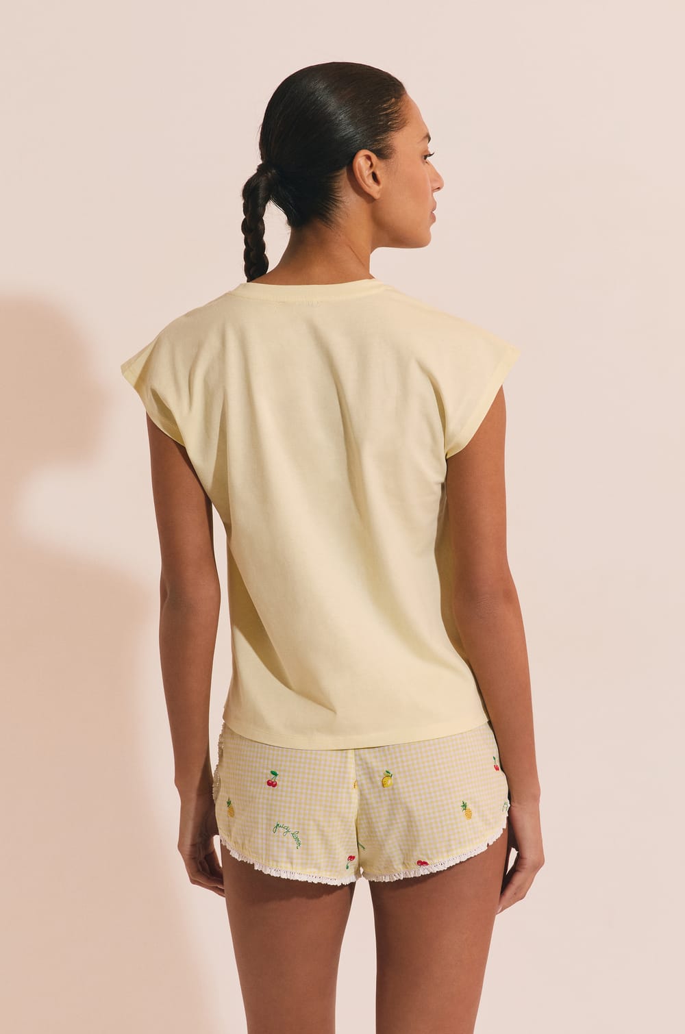 T-shirt de pyjama &agrave; inscription "juicy lover" en coton;${refinementColor}