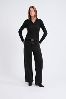 T-shirt manches longues col V;${refinementColor}