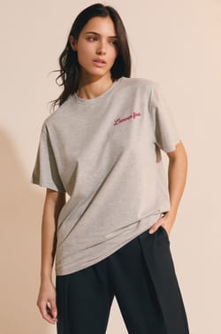 Camiseta de manga corta de algod&oacute;n bordada;${refinementColor}