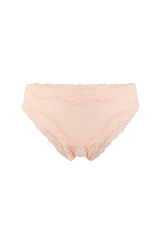 Microfibre and Lace Brief;${refinementColor}
