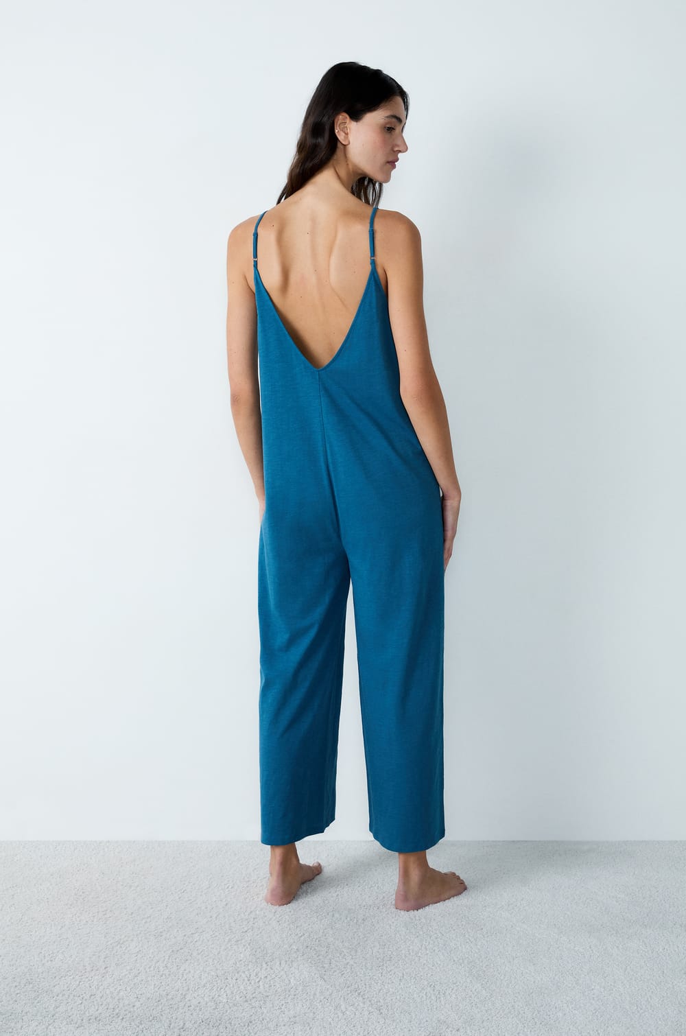 Combinaison de pyjama large en coton à nœuds;${refinementColor}