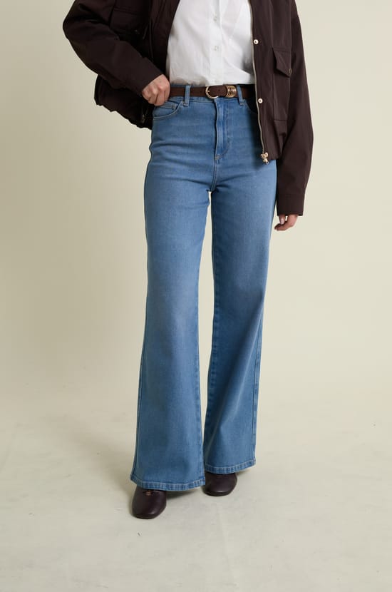 Straight cotton jeans;${refinementColor}