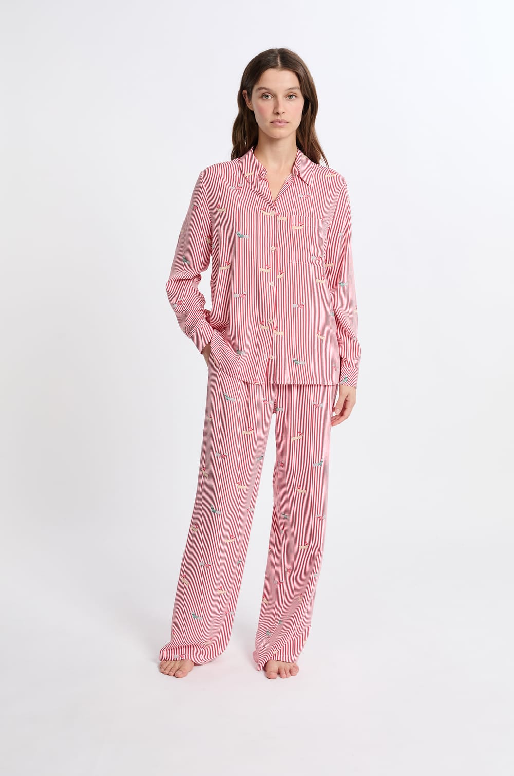 Chemise de pyjama à motifs;${refinementColor}