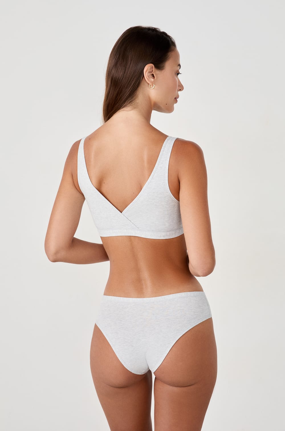 Reversible bralette in stretch organic cotton;${refinementColor}