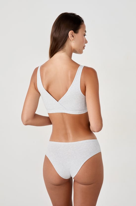 Reversible bralette in stretch organic cotton;${refinementColor}