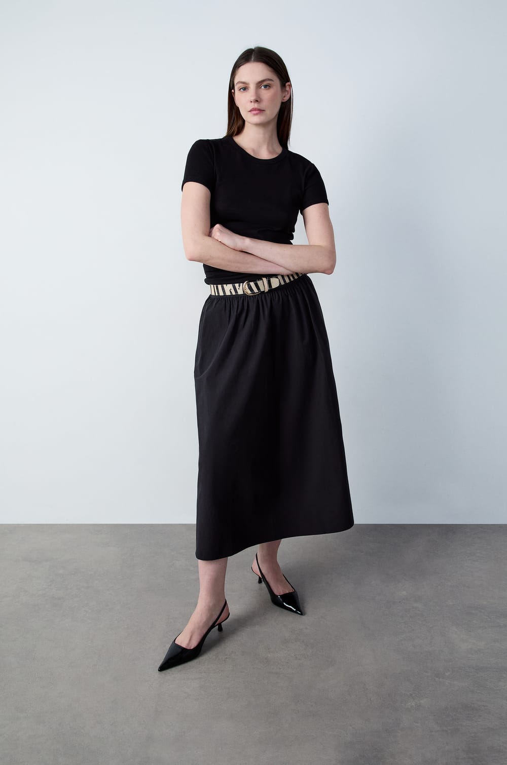 Long Fluid Skirt;${refinementColor}