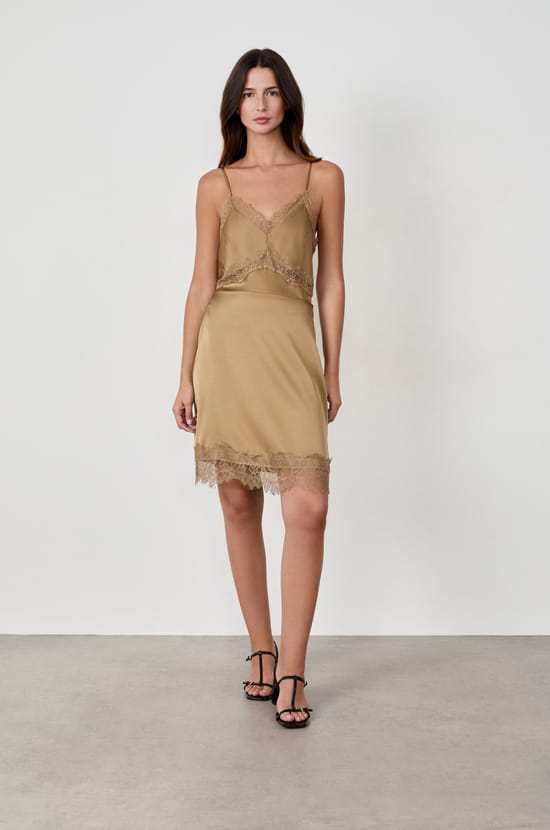 Jupe midi avec dentelle;${refinementColor}