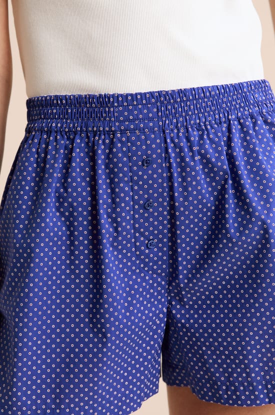 Pyjama Shorts with Polka Dots in Cotton;${refinementColor}