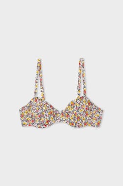 Bra tipo balconet  de bikini con estilo floral;${refinementColor}