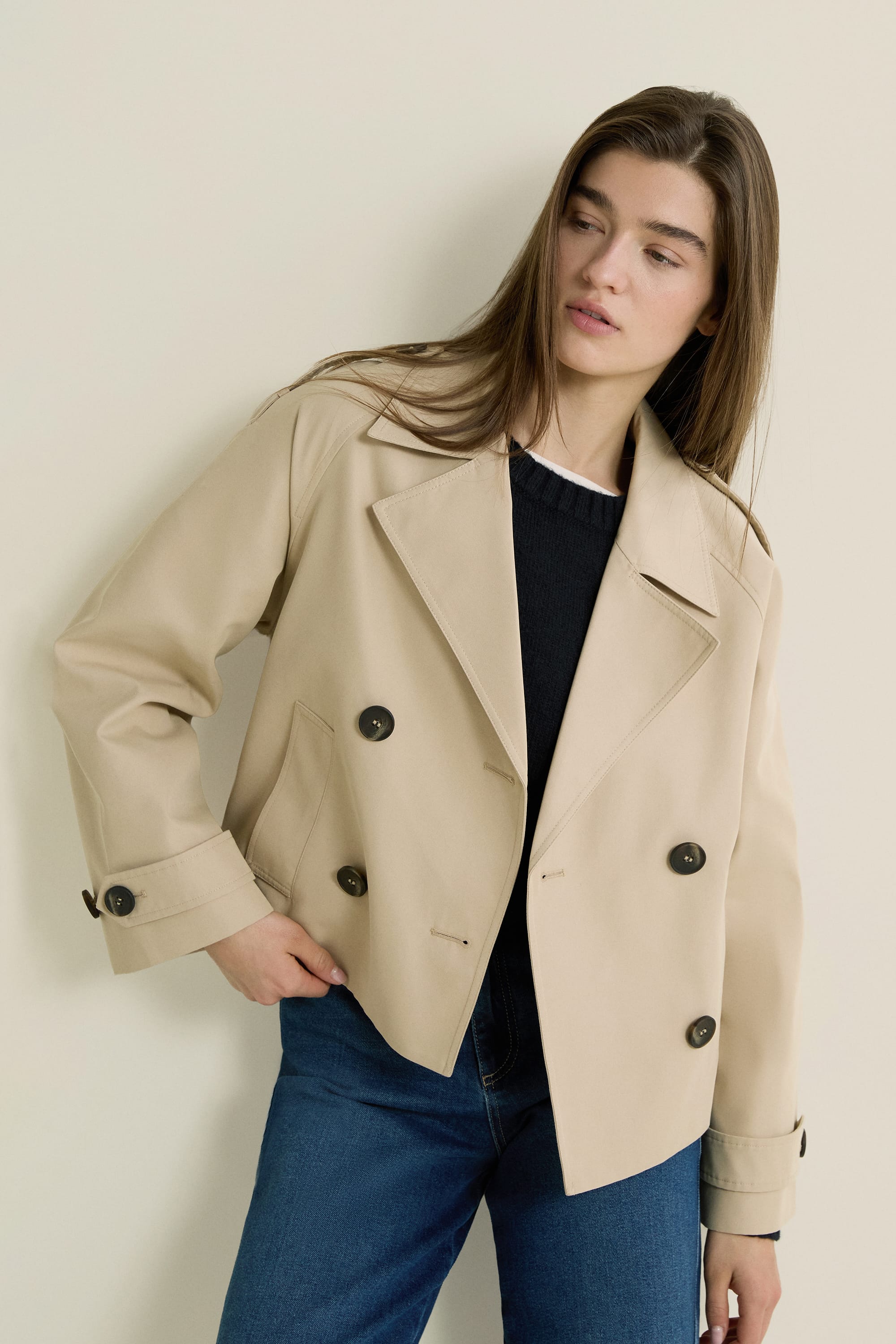 welinoa　Half cape short trench　エクリュ welinoa HALF CAPE SHORT TRENCH ecru - メルカリ
