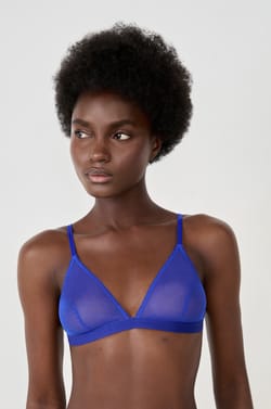 Soutien-gorge triangle sans armatures en tulle;${refinementColor}
