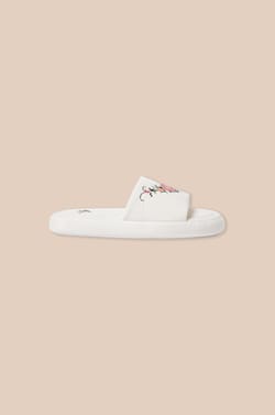 Chaussons tongs en coton &agrave; motif floral;${refinementColor}