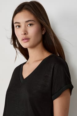 Camiseta manga corta cuello en V;${refinementColor}