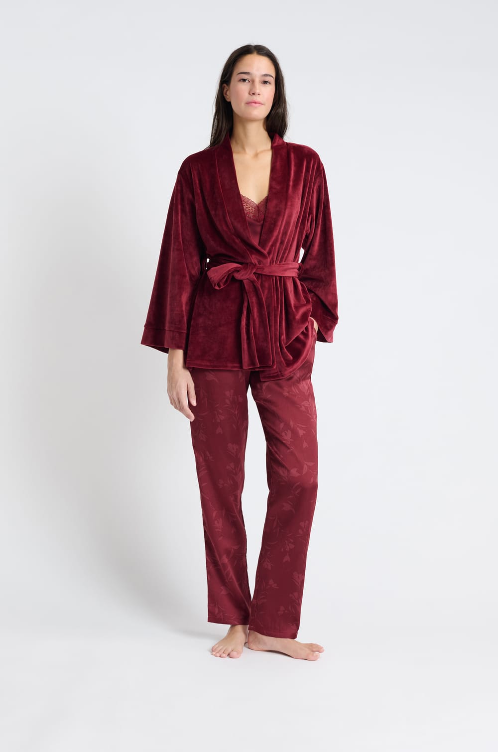 3-Piece Satin Pyjamas;${refinementColor}