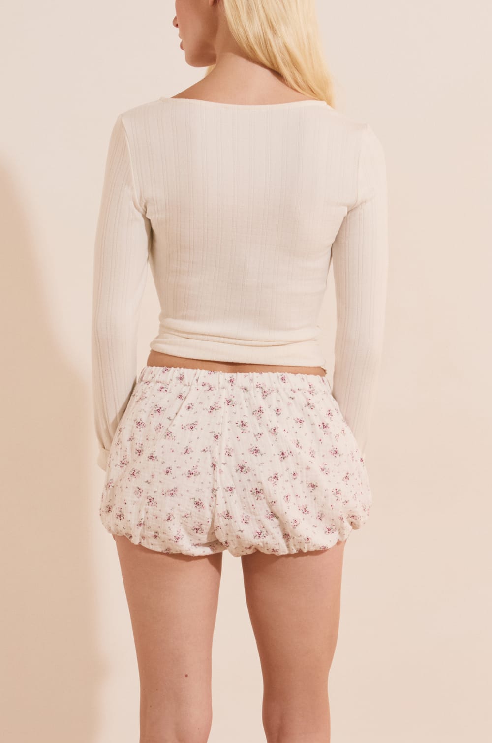 Short de pyjama &agrave; motifs en coton;${refinementColor}