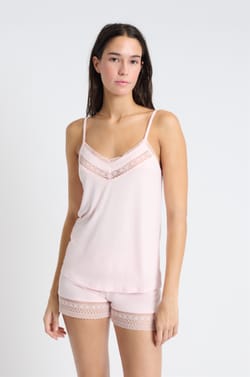 Lace Camisole with Thin Straps;${refinementColor}