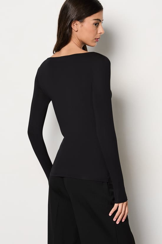 Long Sleeve Thermal Knit T-Shirt;${refinementColor}