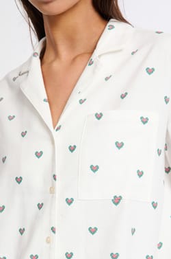 Ensemble de pyjama 2 pi&egrave;ces &agrave; motif coeur en coton flanelle;${refinementColor}