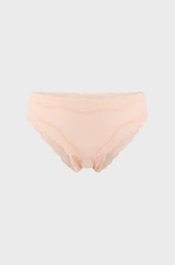 Culotte en microfibre et dentelle;${refinementColor}