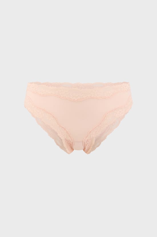 Microfibre and Lace Brief;${refinementColor}