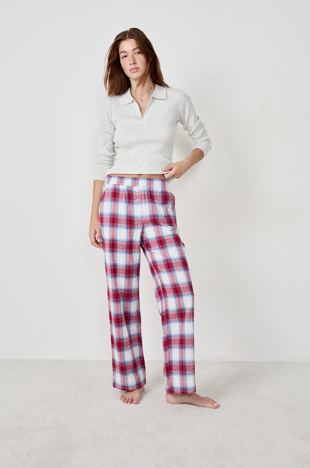 Pantalon de pyjama à carreaux;${refinementColor}