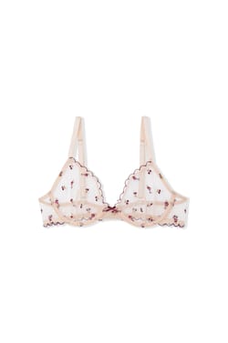 Triangle Bra in Tulle with Embroidered Mocktail Motifs;${refinementColor}