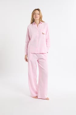 Pyžamov&aacute; ko&scaron;ile s kostkami a v&yacute;&scaron;ivkou jezevč&iacute;ka z bavlny;${refinementColor}