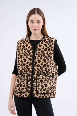 Gilet sans manches effet sherpa;${refinementColor}