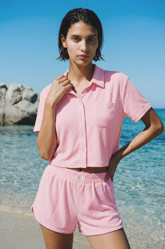 Chemise manches courtes en &eacute;ponge;${refinementColor}