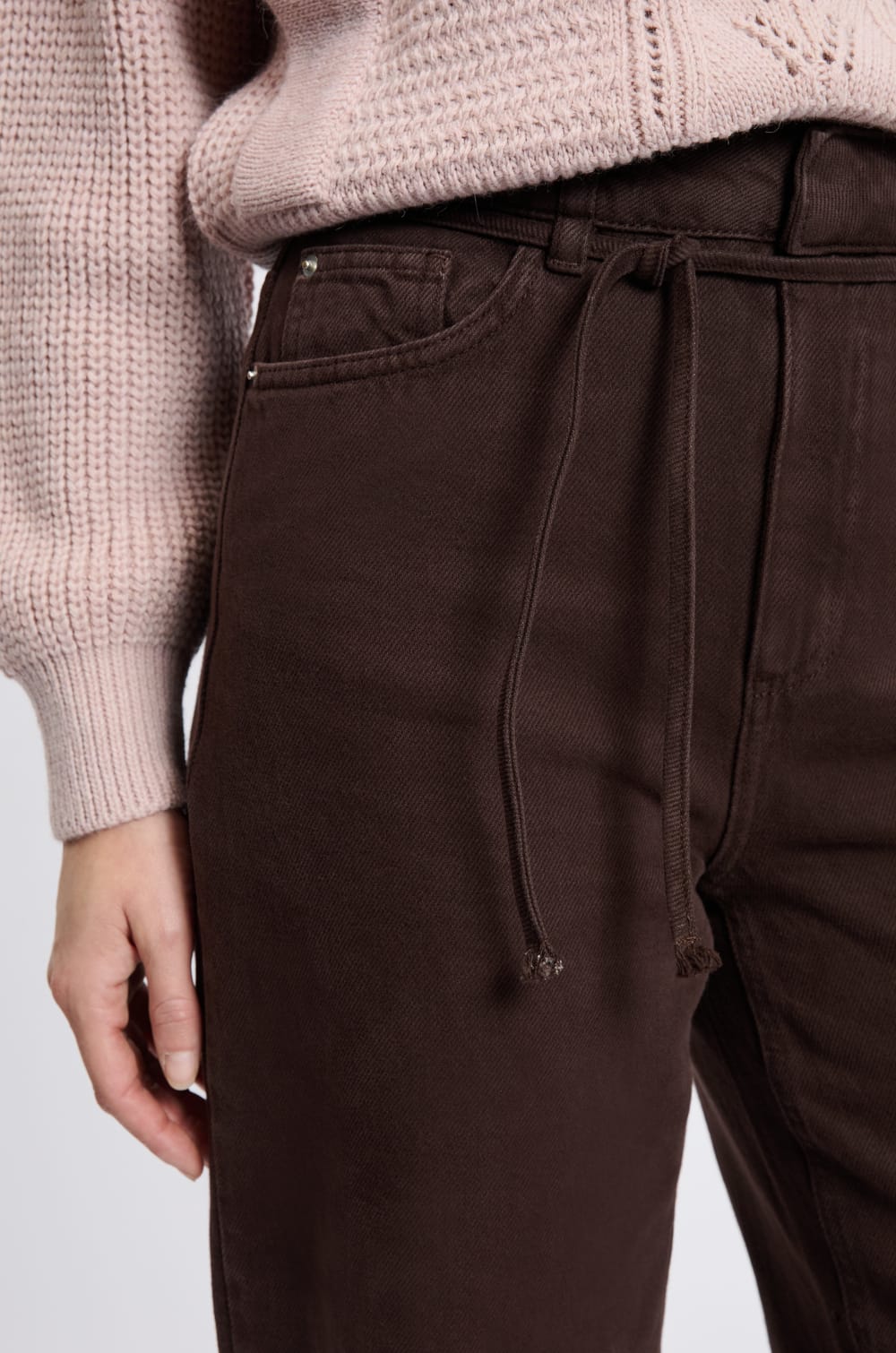 Pantalon large avec cordon en coton;${refinementColor}