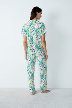 Chemise de pyjama manches courtes imprim&eacute;e;${refinementColor}