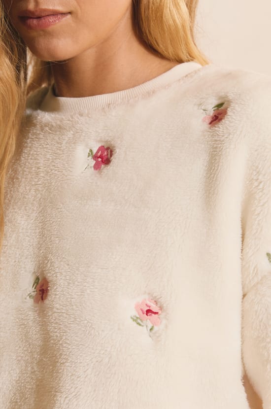 Sweatshirt &agrave; motif floral;${refinementColor}
